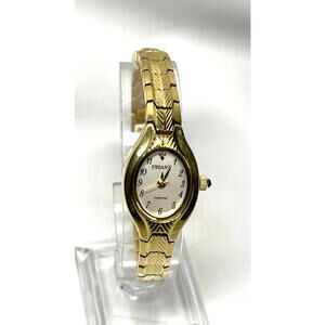 Waltham Embassy Diamond WAW017 Bright Gold Ladies Oval Wristwatch NEW Battery